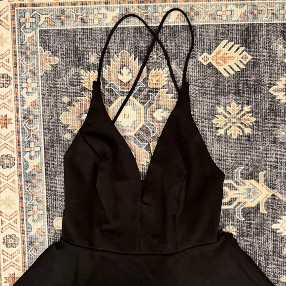 Lulus Women’s Believe in Love Black Backless Skater Dress Size Medium - Picture 5 of 14